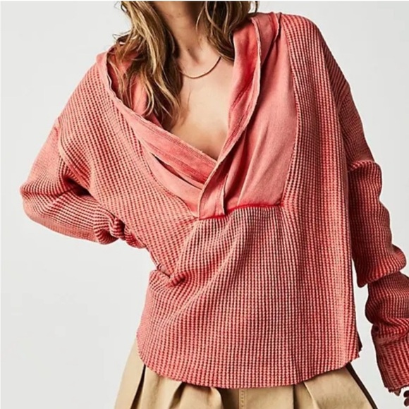 Free People FP One Axel Thermal Hoodie in Lipgloss Medium - Picture 1 of 6